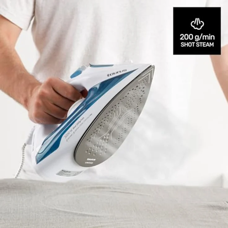 Taurus BALI 3200 X-SLIDE, Bügeleisen mit 3200 W Leistung, Dampfausstoss 200 g/min, Blau und Weiss – Bild 3