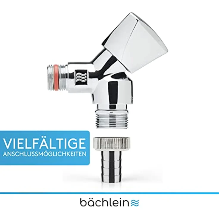 Bächlein Universal Geräteventil selbstdichtend, Maschinen-Anschlussventil mit Rückflussverhinderer, Geräteschrägsitzventil – Bild 3