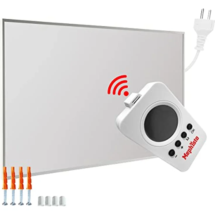 Mephisto Infrarot Heizung energiesparend Elektroheizung 500W inkl. Fernbedienung und Thermostat WIFI APP Steuerung, Wand- Decken-Standheizung in Weiß – Bild 1