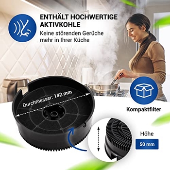 Vhbw 4x Filtres à charbon actif remplacement pour Klarstein 10035387 pour hotte aspirante - 17,5