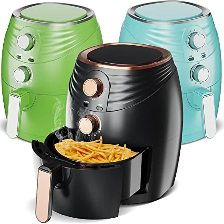TurboTronic by Z-Line Heißluftfritteuse 3,5 Liter, Frittieren ohne Öl, 1200 W, Retro-Design, Camping Airfryer AF11M – Bild 4