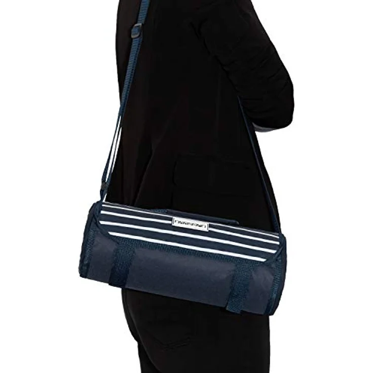Mit Picknickdecke Navy und Picknickdecke  anndora Picknickrucksack 15 tlg. Zubehör und Picknickdecke blau weiß gestreift – Bild 9