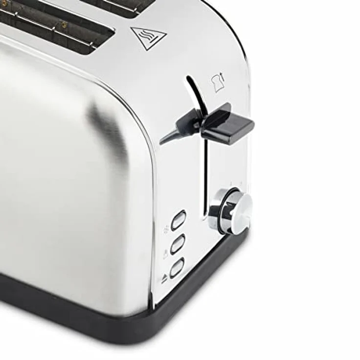 H.Koenig TOS28 Toaster - Langschlitztoaster mit extra breitem Schlitz - 7 Wärmestufen - 3 Funktionen - geeignet für Bauernbrot, 4 Toasts oder Baguette - Edelstahl - silber – Bild 7