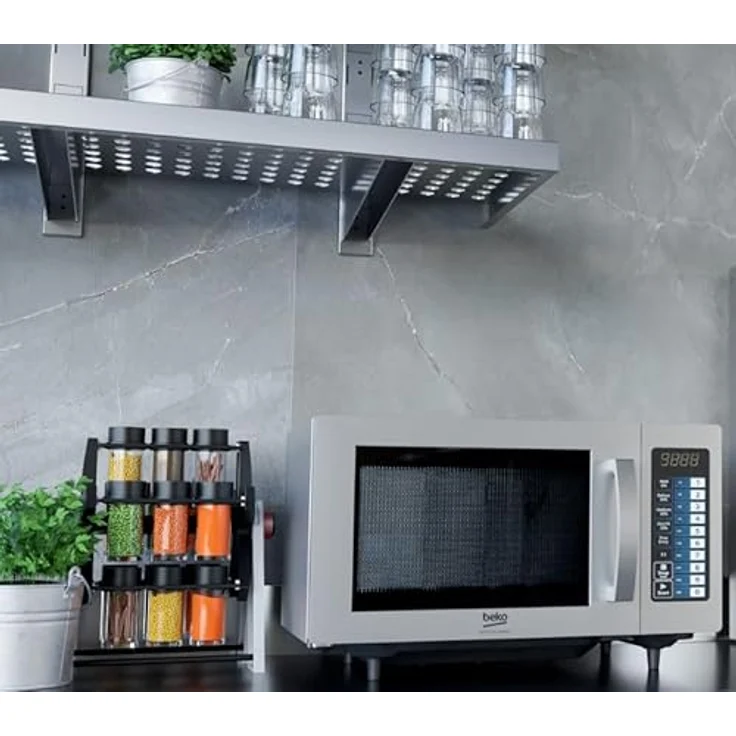 Beko PRO 25IX BP, Mikrowelle mit Edelstahl-Innenraum und LED-Display, Silber – Bild 2