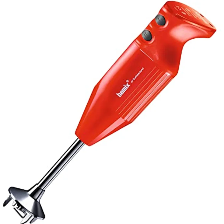 bamix Stabmixer Set M160 ONE inkl. Multifunktionsmesser aus Edelstahl, 160 Watt, 2-Stufen, Made in Switzerland, Rot – Bild 2