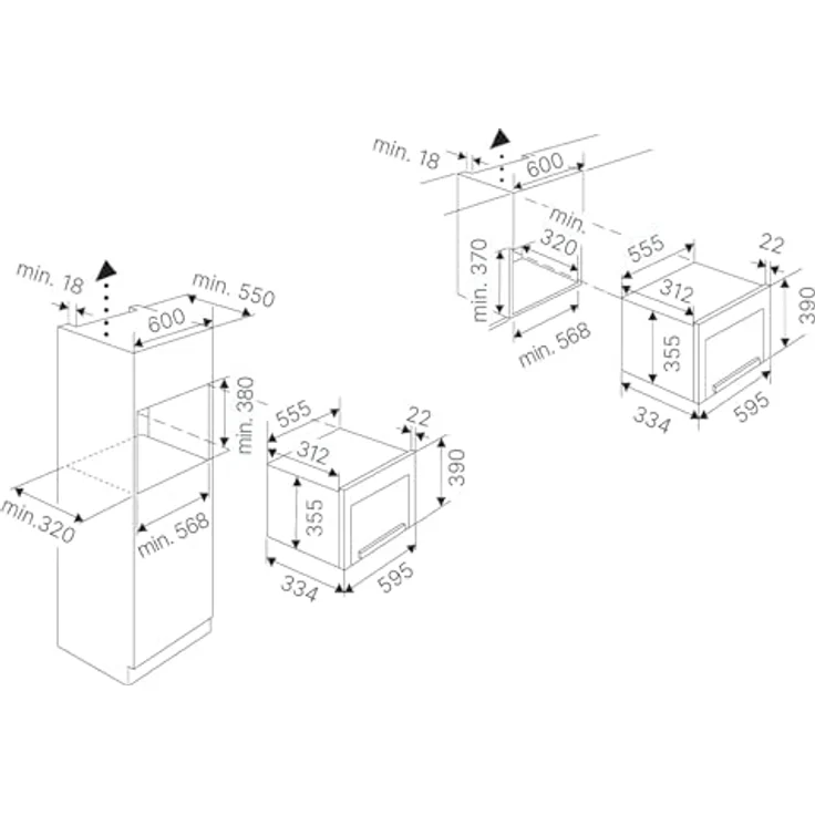 Küppersbusch MR 6330.0 W5 K-Series.3 Einbau-Mikrowelle mit 850 W Leistung, 22 Liter Garraumvolumen, Weiß/Black Velvet – Bild 4