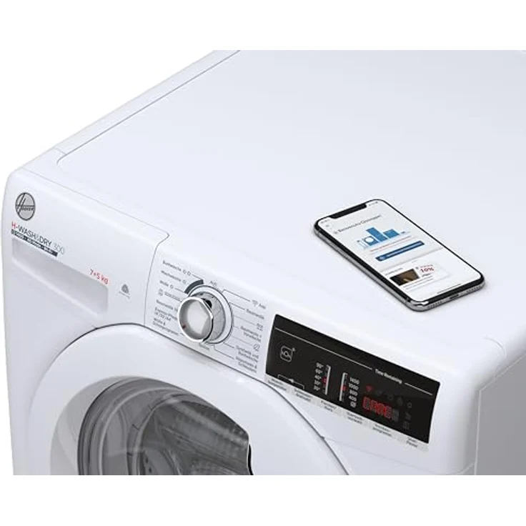 Hoover H-WASH&DRY 300 H3DO4755T2/1-84, Waschtrockner mit 7 kg Wasch- und 5 kg Trockenkapazität, Gewichtserkennung, Wi-Fi und Bluetooth, Care-Programme – Bild 4