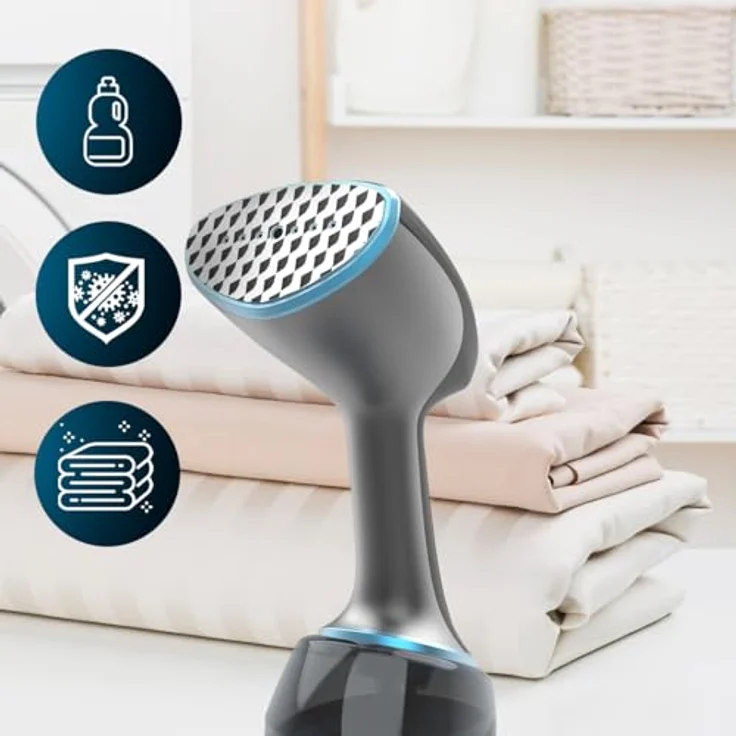 Cecotec 08510 Tragbare Dampfbürste, 1800 W, 360 ml Wassertank, 20 g/min Dampfleistung, Aufheizzeit 0,5 min, Schwarz und Blau – Bild 7