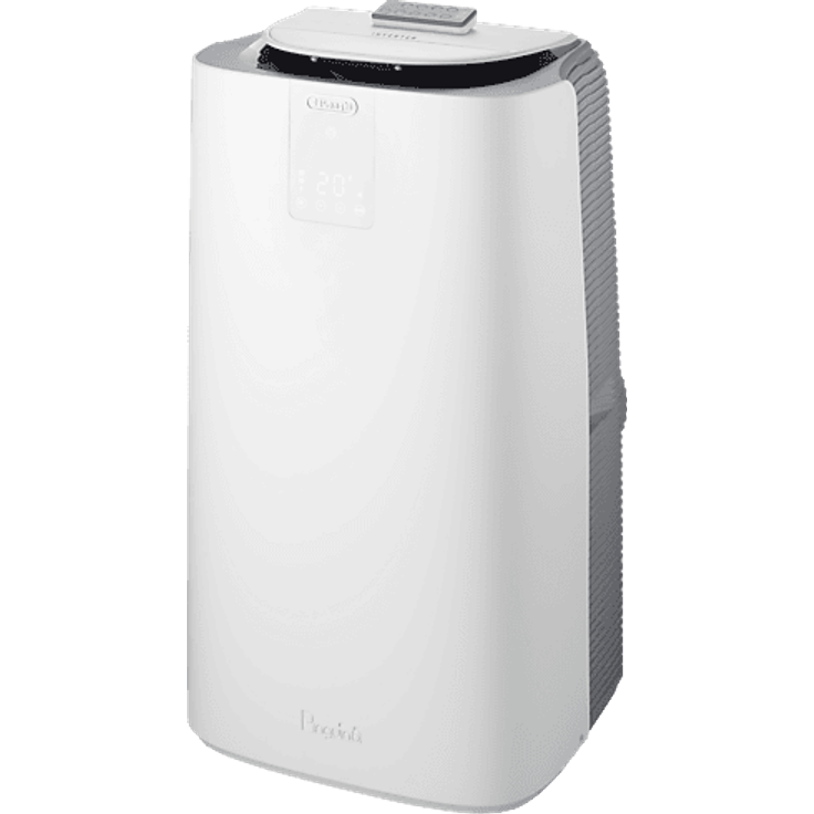 DELONGHI AP130I GENTLEJET R290, Klimagerät Weiß/Grau für Räume bis 130 m³, EEK A+