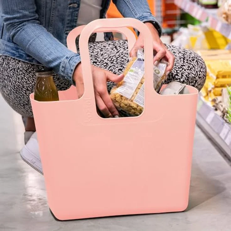 KOZIOL Shopper XL, Einkaufstasche aus 100% recycelbarem Kunststoff, melaminfrei und CO² neutral produziert, großes Volumen, stylish und handlich – Bild 2