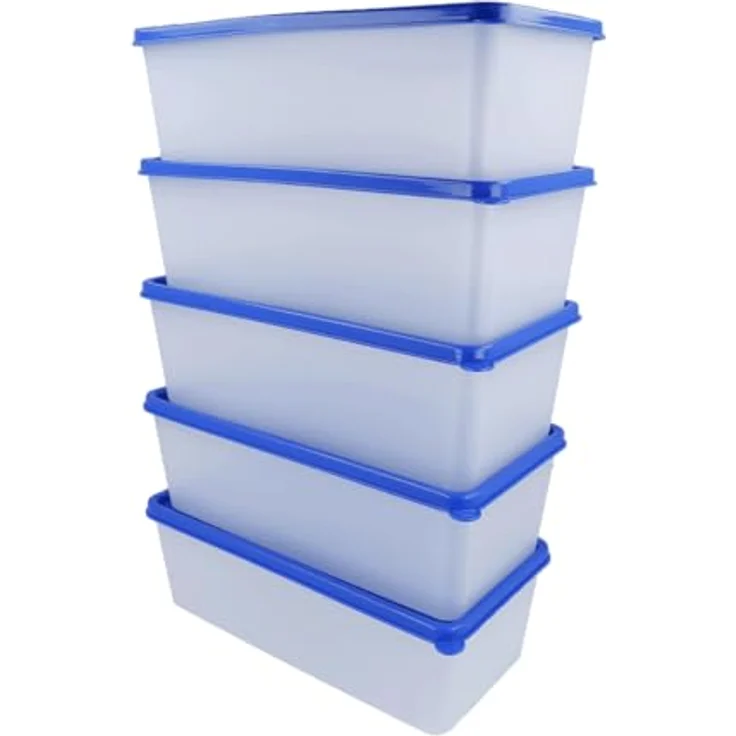 EUROHOME Vorratsdose - 5er Gefrierdosen Set 1L zur Frischhaltung und sicheren Lagerung - luftdicht - mikrowellengeeignet - spülmaschinenfest - 5er Set, grün – Bild 3