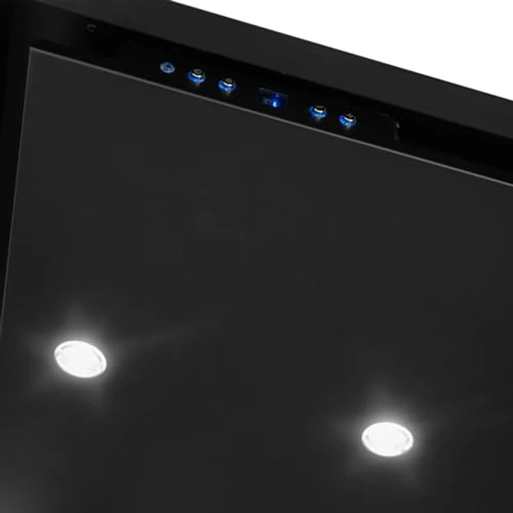GURARI GCH 791 BL Diamond Deckenhaube, Dunstabzugshaube 90 cm Schwarz, 850 m³/h, Touch Control, LED-Beleuchtung – Bild 3