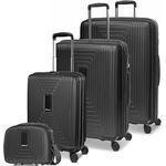 REDOLZ Hartschalen Koffer-Set-4-teilig | S 55 cm + M 66 cm + L 77 cm + Beauty-Case | leichte 2,9 kg / 3,7 kg / 4,4 kg / 1,1 kg | Wasserfeste Reißverschlüsse | Essentials 14