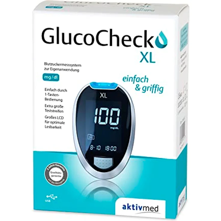 GlucoCheck XL Starter-Set (mg/dl) mit 110 Blutzuckerteststreifen – Bild 2