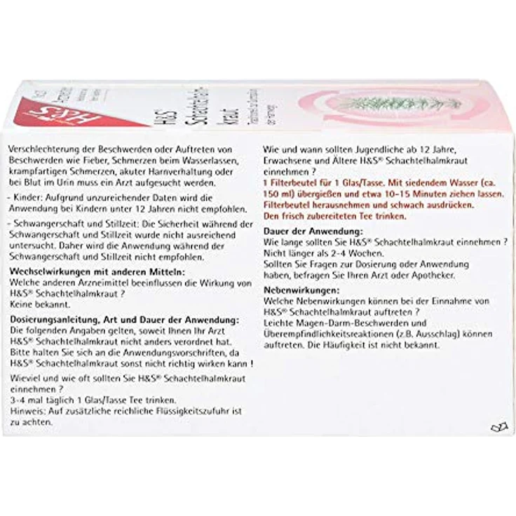 H&S Schachtelhalmkraut Filterbeutel, Arzneikräutertee, leicht bitter, 20x2 g – Bild 4