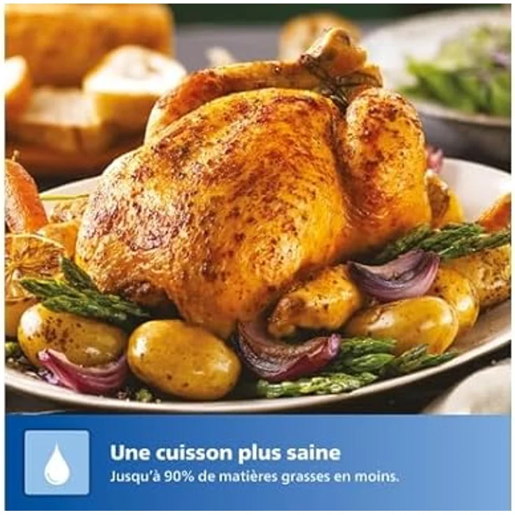 Philips Heißluftfritteuse Philips NA23100 Schwarz/Silberfarben 1700 W, Automatische Ausschaltung, Touch-Steuerung, 6,2L Kapazität – Bild 2