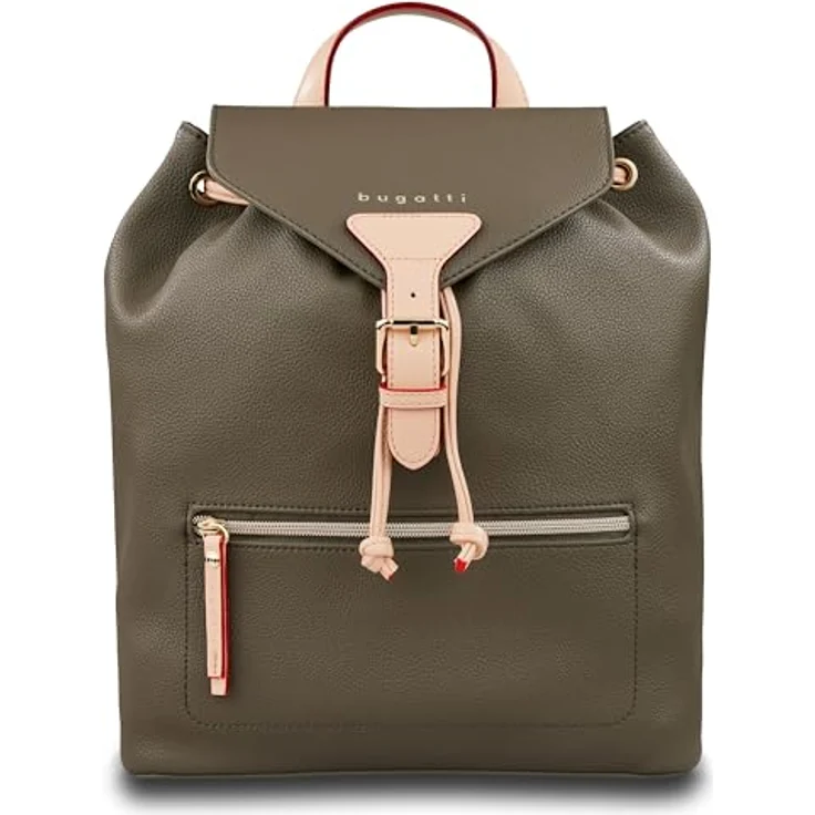bugatti Ella City Rucksack 34 cm, oliv, aus 100% Polyurethan, Maße 26 cm x 12 cm x 34 cm – Bild 1