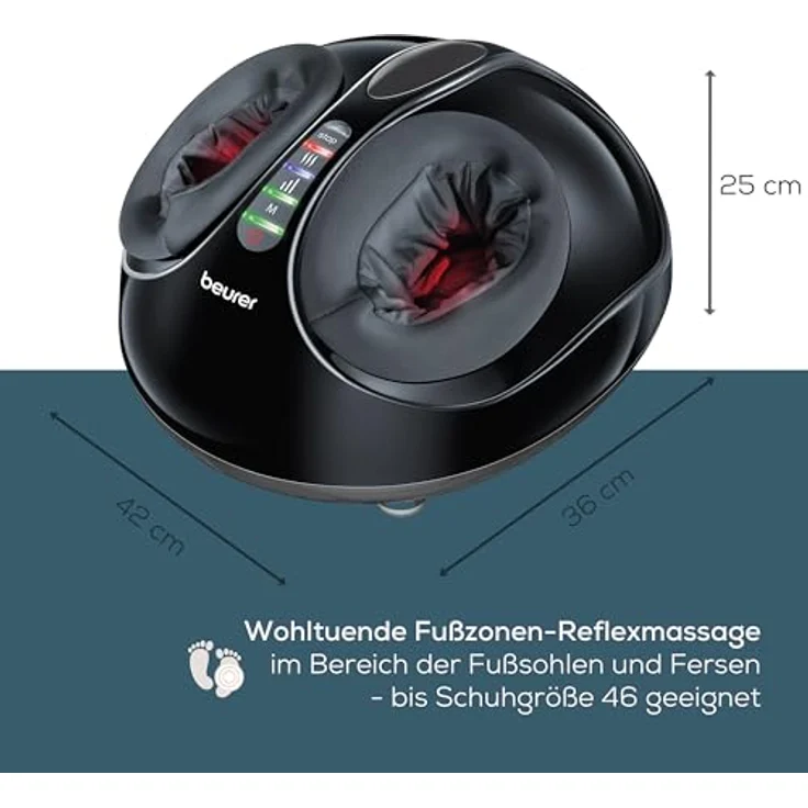 Beurer FM 90 Fußmassagegerät, mit Luftkompressionsmassage, Wärmefunktion, drei Shiatsu-Massage Kombinationen – Bild 3