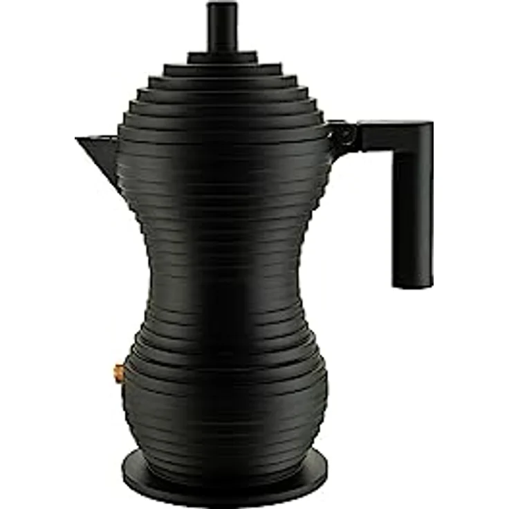 Alessi Pulcina, Espressokocher schwarz, 15 cl mit innovativem Wassersystem für volles Kaffeearoma – Bild 2