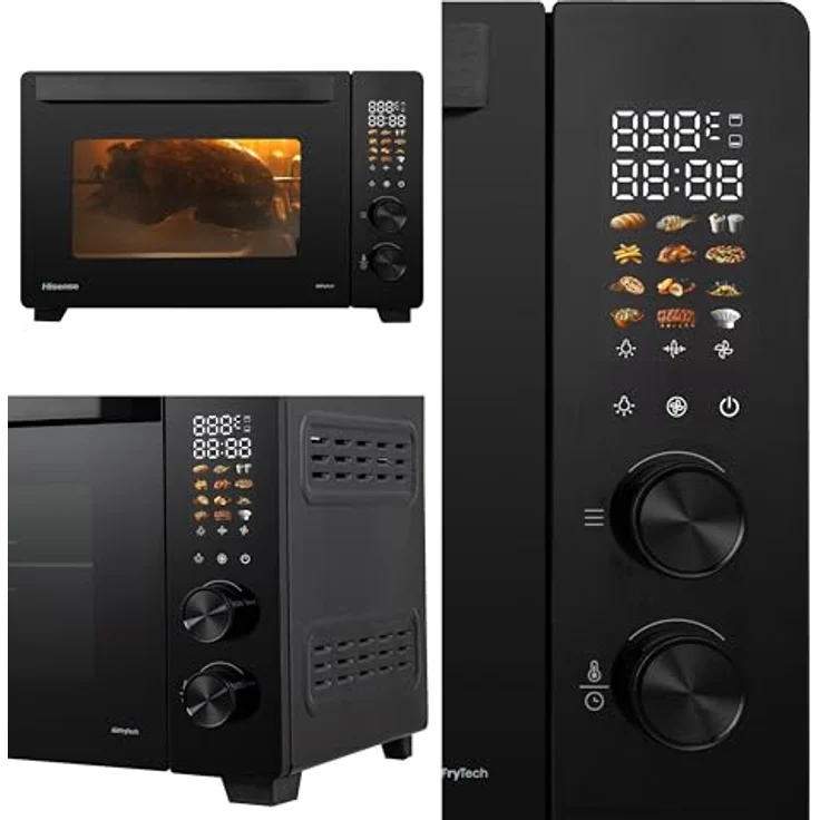Hisense Minibackofen HOM30AF, 30 Liter, 1.800 Watt, 12 Programme, Heißluftfunktion, elegantes Design, integrierte Rotisserie – Bild 18