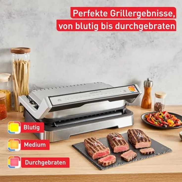 Tefal Kontaktgrill OptiGrill 4in1 XL GC784D, 2200 W, intelligentes 4in1 Grillgerät, angewinkelte Platten, inkl. Rezeptbuch - Preisvergleich – Bild 3