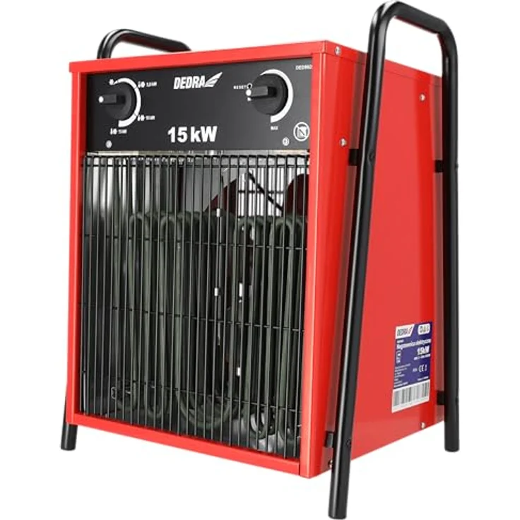 Dedra DED9925, Elektrische Heizung 15kW, roter Konvektor-Raumheizer für Räume bis 150 m², 3 Phasen – Bild 2