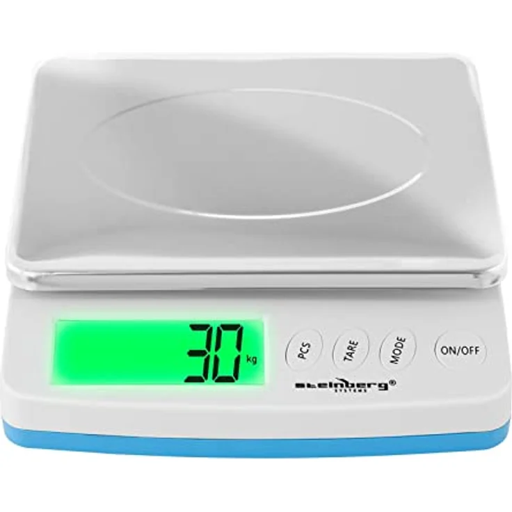 Steinberg Systems Feinwaage Briefwaage Küchenwaage Grammwaage Taschenwaage Digital 30 Kg, Edelstahl Wiegefläche, LCD-Display mit Hintergrundbeleuchtung - Preisvergleich – Bild 2