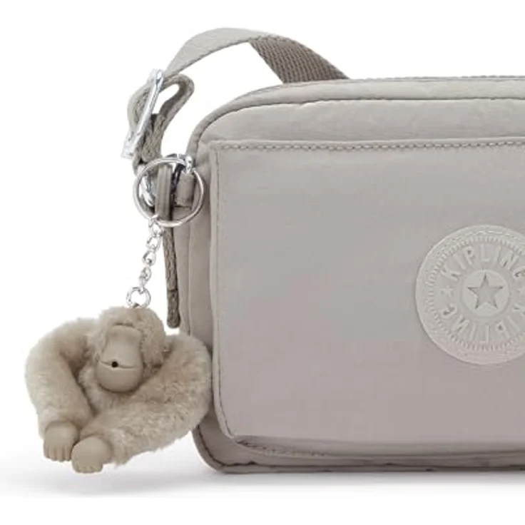 Kipling Basic Abanu, Umhängetasche 20 cm aus robustem Material, Grau mit verstellbarem Schultergurt und Seitentaschen – Bild 6