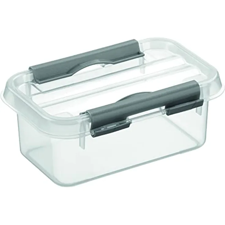 sunware by Helit H6162102 - Aufbewahrungsbox „the q-line“, 0,5 Liter, mit Deckel, transparent, 1 Stück