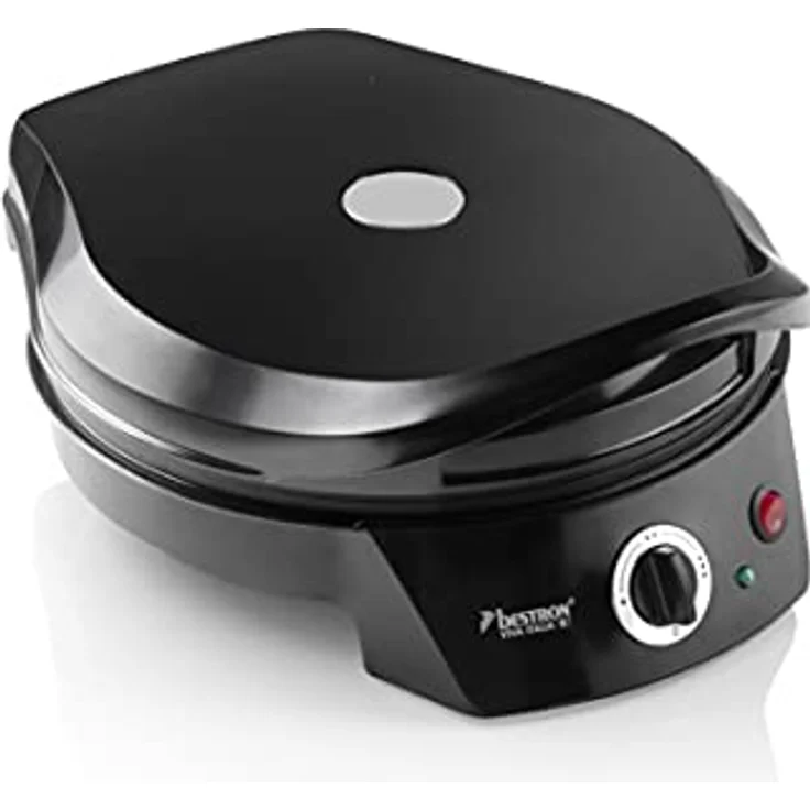 Bestron APZ400Z Pizza-Maker, 1800 Watt, max. 230 °C, Kontrolllampe, Anti-Rutsch-Füße, wärmeisolierte Griffe, schwarz – Bild 4