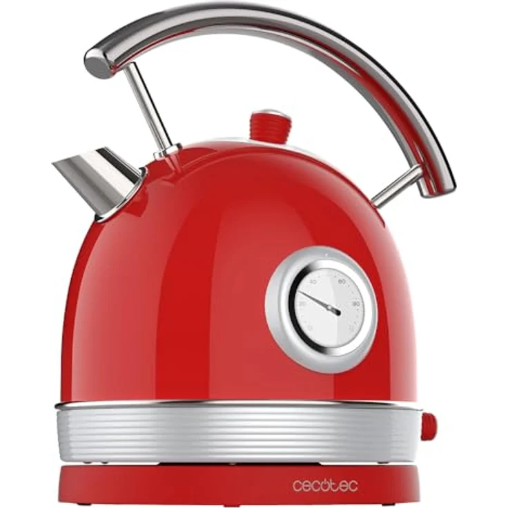 Cecotec Thermosense 420 Wasserkocher, 1,8 Liter, 2200 W, Temperaturanzeige, Vintage Light Red, Edelstahl, 360° drehbare Basis – Bild 2