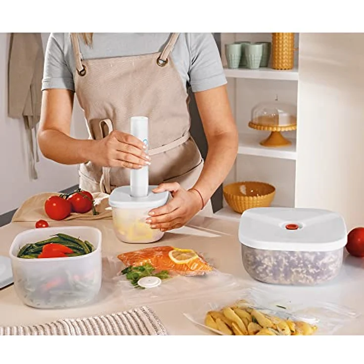 Guzzini - Kitchen Active Design, SAVE IT Vakuumbehälter Hoch (L) - Weiß, 19,7x19,7xh12,7 cm | 2800 cc - 11850511 – Bild 3
