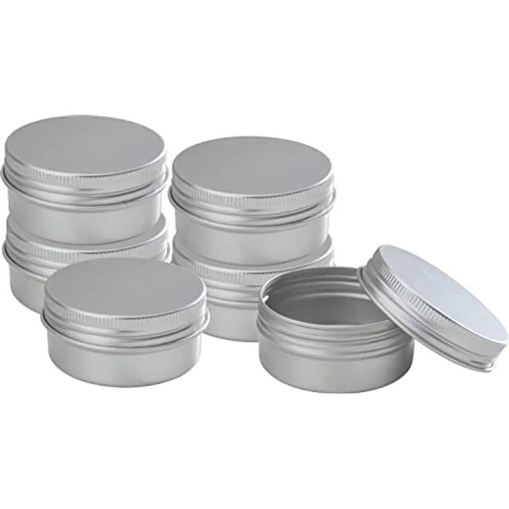 VBS Cremedose Rund mit Schraubdeckel Aluminium 10, 6 oder 4 Stück Dose Aufbewahrung Behälter 50 ml, 6 Stück 50 ml, 6 Stück