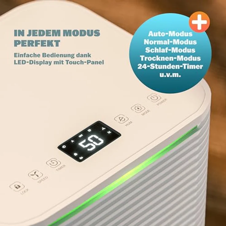 Monzana® Luftentfeuchter elektrisch 15-20m² 12L/Tag LED-Display 24-Std-Timer Raumentfeuchter Bad Wohnung Luftreiniger Allergiker, effizient & leistungsstark – Bild 3