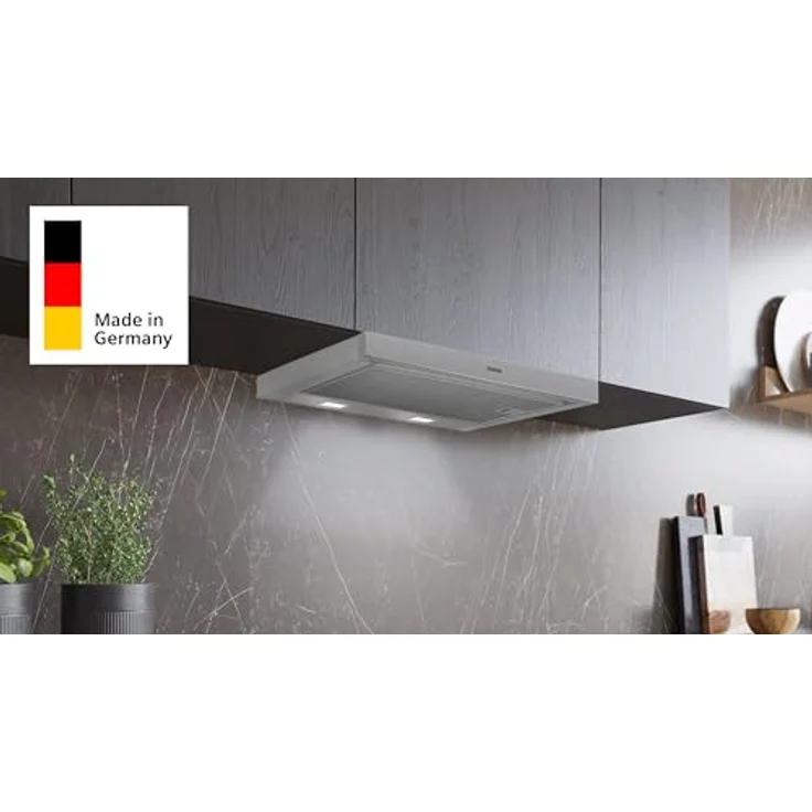 Siemens LI63LB526 Flachschirmhaube, silbermetallic, mit 2 Leistungsstufen und LED-Beleuchtung – Bild 3
