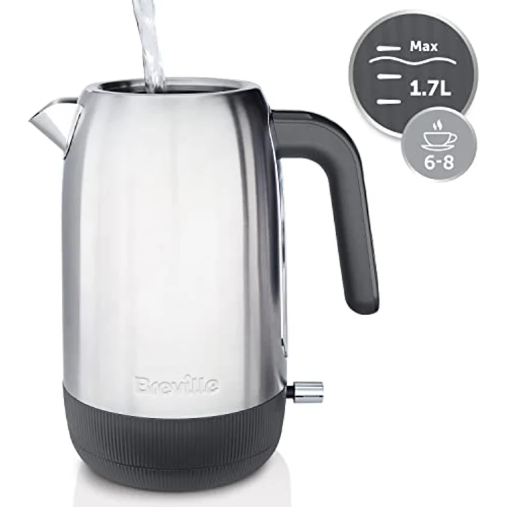 Breville Edge elektrischer Wasserkocher mit temperatureinstellung | 1,7 l | 2,4-kW-Heizelement für schnelle Kochzeiten | gebürsteter Edelstahl [VKT230X] – Bild 4