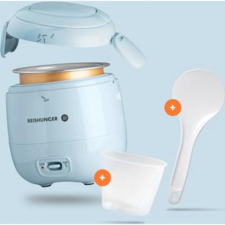 REISHUNGER Mini Reiskocher Starter Set 0,3 L - Hellblau - Elektrischer Reiskocher für 1-2 Portionen mit 8 Reissorten – Bild 2