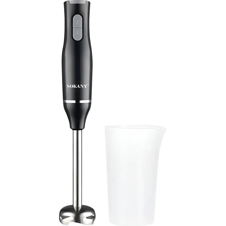 Sokany Stabmixer 400W, 2-Stufen Edelstahl, ergonomisches Design, Schwarz