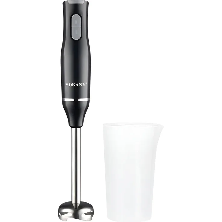 Sokany Stabmixer 400W, 2-Stufen Edelstahl, ergonomisches Design, Schwarz