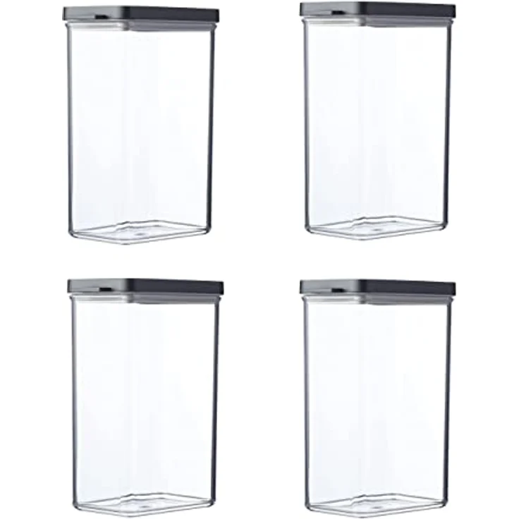 Mepal Omnia Vorratsdosen Set 4-teilig 2000 ml Nordic Black stapelbar & luftdicht – Bild 2