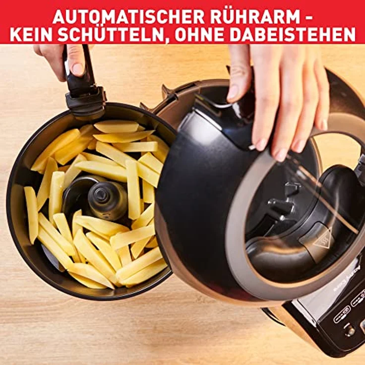 Tefal FZ7738 ActiFry Genius+ Heißluftfritteuse 1550 Watt, Fassungsvermögen: 1,2 kg, Timer, 9 automatische Menüs, Rührarm-System Schwarz – Bild 6