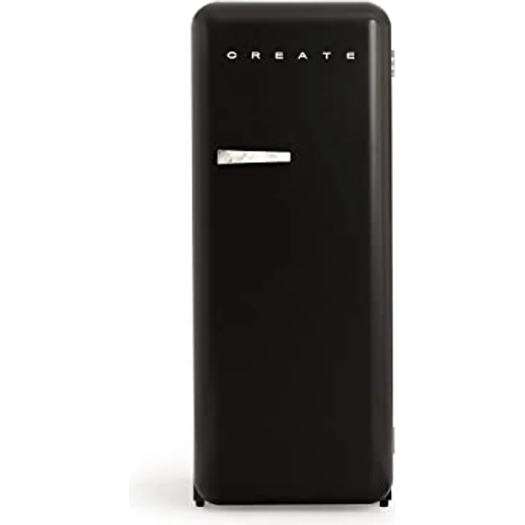 CREATE RETRO FRIDGE 150 MARBLE Kühlschrank mit Gefrierfach 281L in Schwarz, 3 Einlegeböden, niedriger Energieverbrauch, 150cm – Bild 1