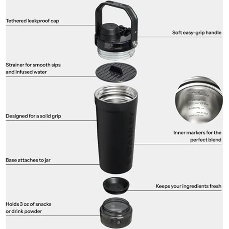 Stanley 1913 Vitalize Shaker, Trinkflasche 0,59 L in Schwarz, BPA-frei – Bild 6