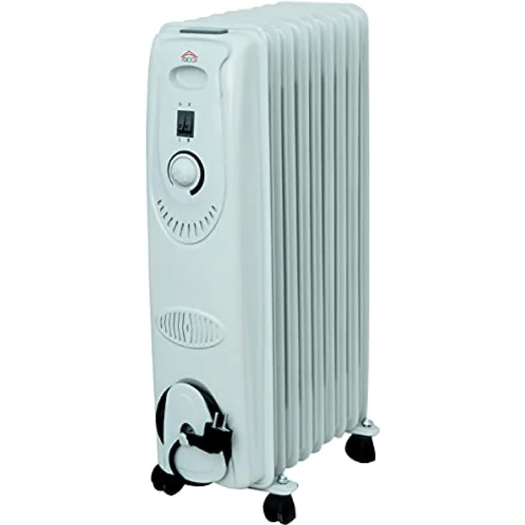 DCG Eltronic RA2809 White 2000W Radiator - Heater (Radiator, Oil, Floor, White, Rotary, 2000W)