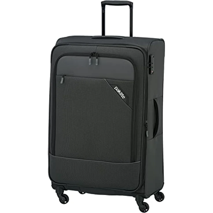 paklite DERBY Reisekoffer 4 Rollen, erweiterbar, Weichschalen Trolley mit Dehnfalte, TSA Schloss, 77 cm, 102-115 Liter, anthrazit – Bild 5