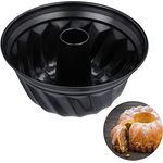 Relaxdays 10 x Gugelhupfform, Marmor- & Rührkuchen, antihaftbeschichtet, Ø 25 cm, Carbonstahl, runde Napfkuchenform, schwarz - Preisvergleich