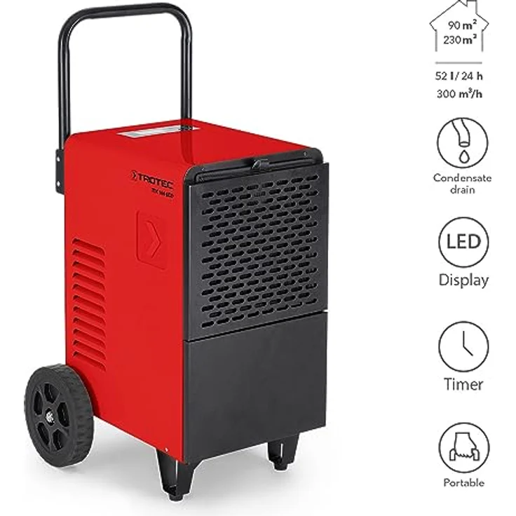 Trotec Luftentfeuchter TTK 166 ECO (max. 52 Liter/24h) für Raumgrößen bis 90 m² / 230 m³ | Hygrostatgesteuerter Automatikbetrieb | Entfeuchtung | Bautrockner | Luftentfeuchtung, weiß – Bild 3