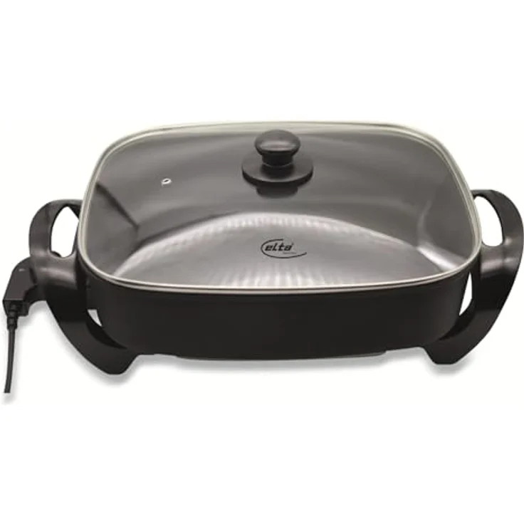 Elta MP-3808 Tischgrill, schwarz mit Brötchenwärmer und 2-Scheiben-Toaster, einfache Reinigung, hohe Qualität – Bild 2