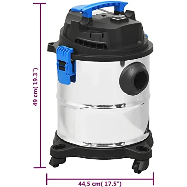 vidaXL Nass- und Trockensauger 1200 W 20 L Silbern, 3-in-1-Funktion, flexibles Design – Bild 2