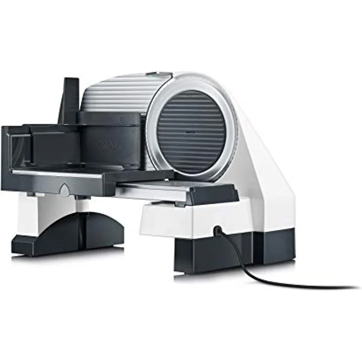 Graef SlicedKitchen SKS 5001 Allesschneider, 170W, 170 mm Edelstahl-Wellenschliffmesser, inkl. MiniSlice-Aufsatz & Aufbewahrungsbox, weiß – Bild 4